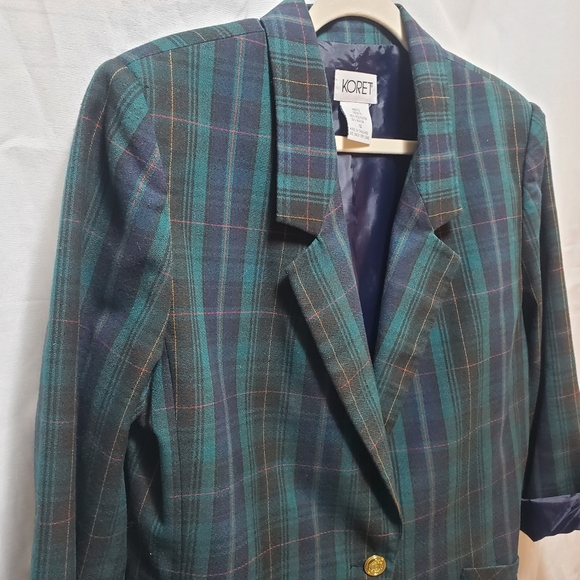 Vintage Koret Blue & Green Plaid - Size 12 - Picture 4 of 8